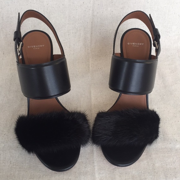 🆕NWT ♥️GIVENCHY Genuine Mink Flared Heel Sandal♥️ - Picture 3 of 8
